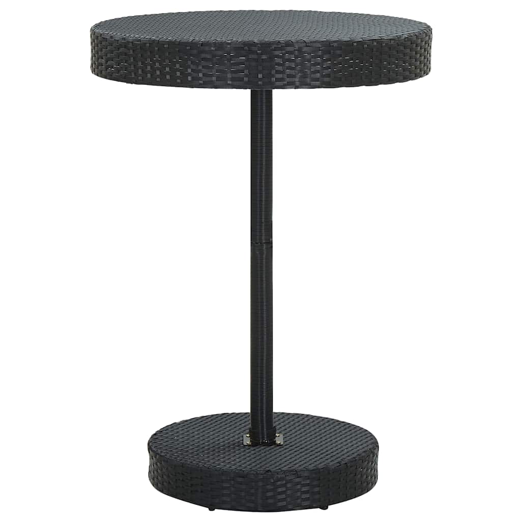 5-tlg. Gartenbar-Set mit Kissen Schwarz Poly Rattan