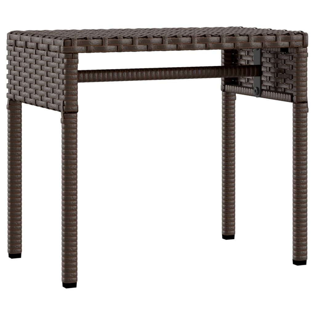 Sun loungers 2 pcs. with roof and table brown poly rattan