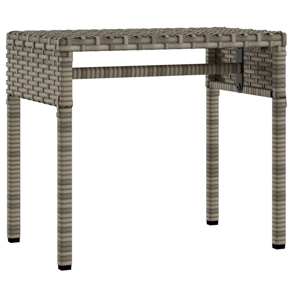 Chaises longues 2 pièces avec toit et table en résine tressée grise