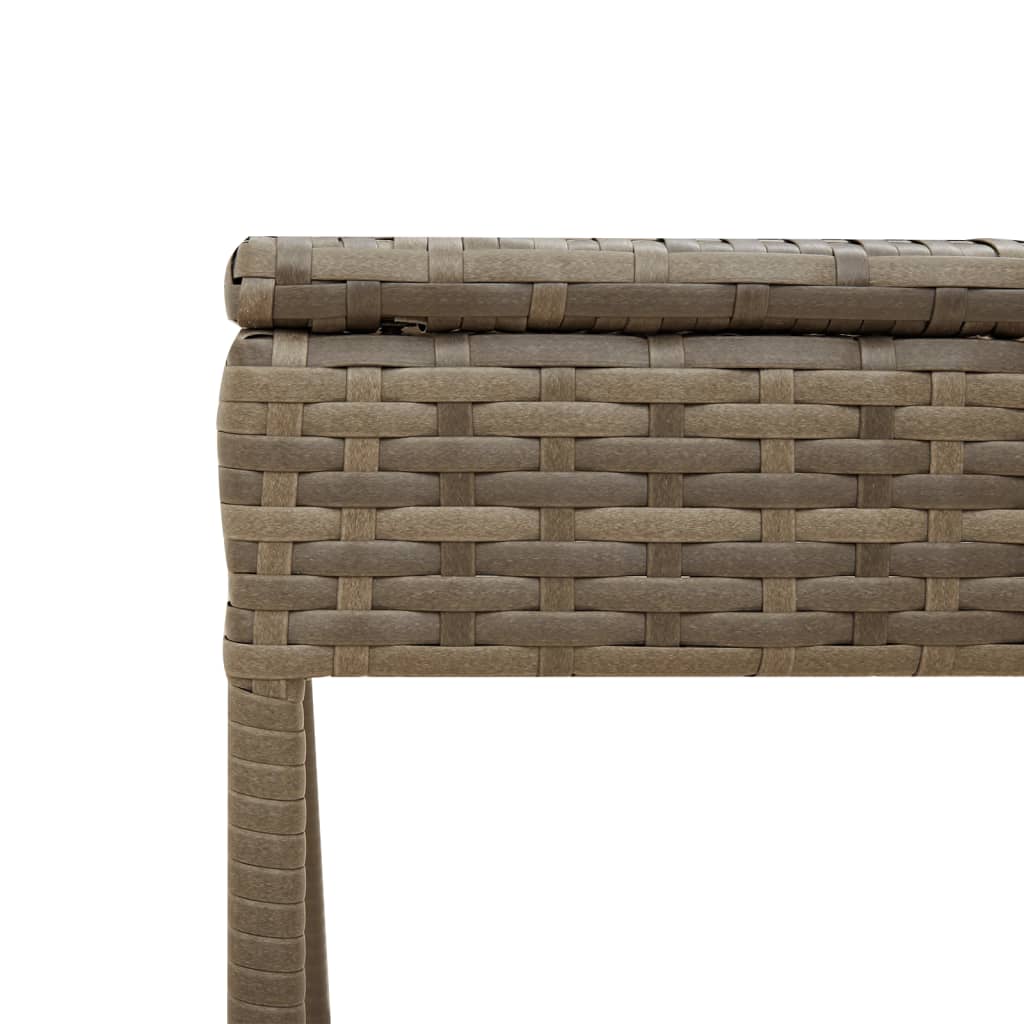 Chaises longues 2 pièces avec toit et table en résine tressée grise