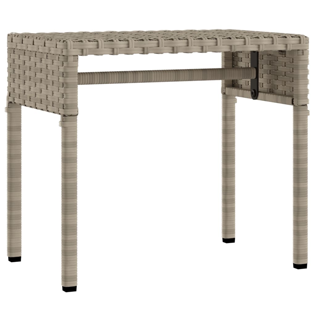 Chaises longues 2 pièces avec toit et table en résine tressée gris clair