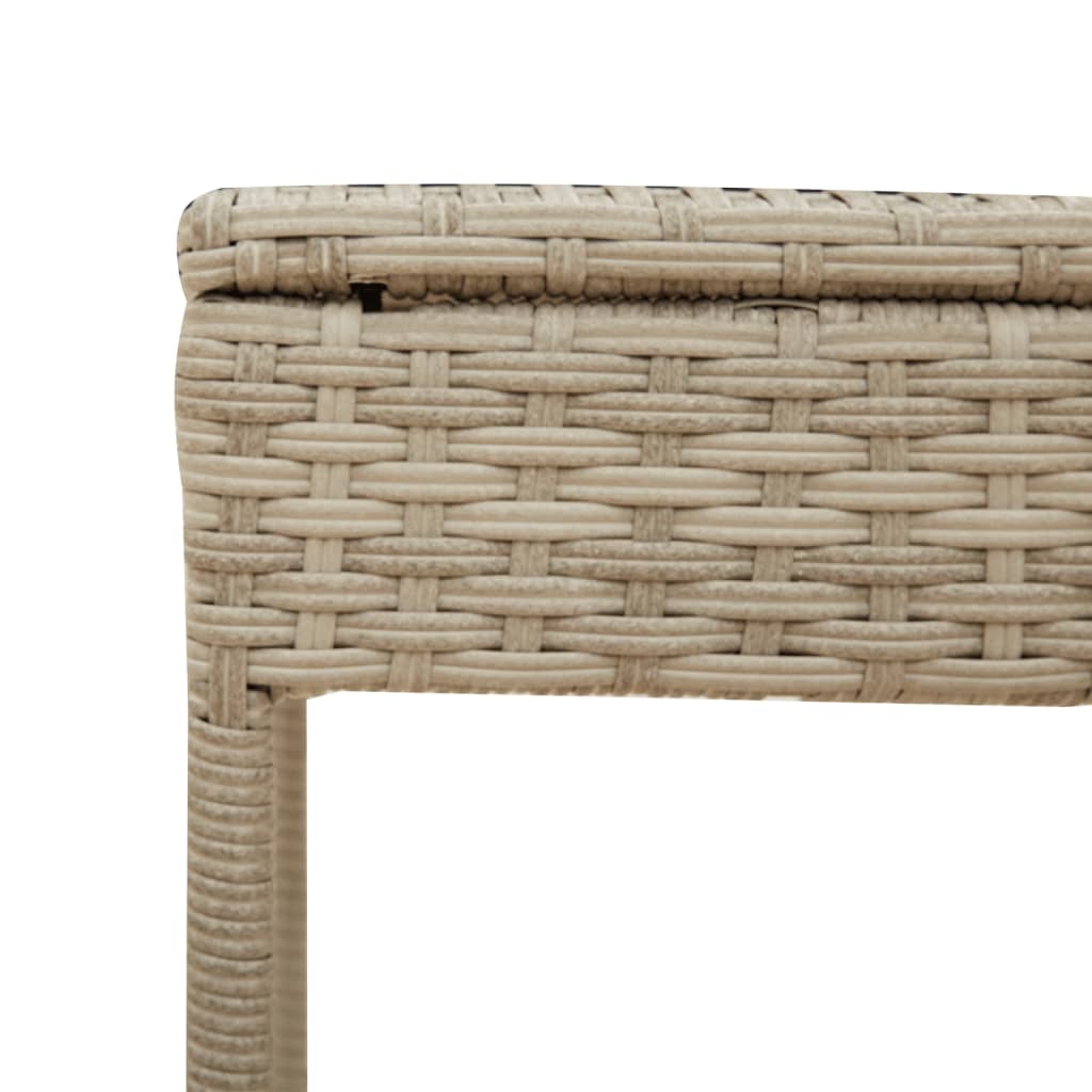 Chaises longues 2 pièces avec toit et table en résine tressée gris clair