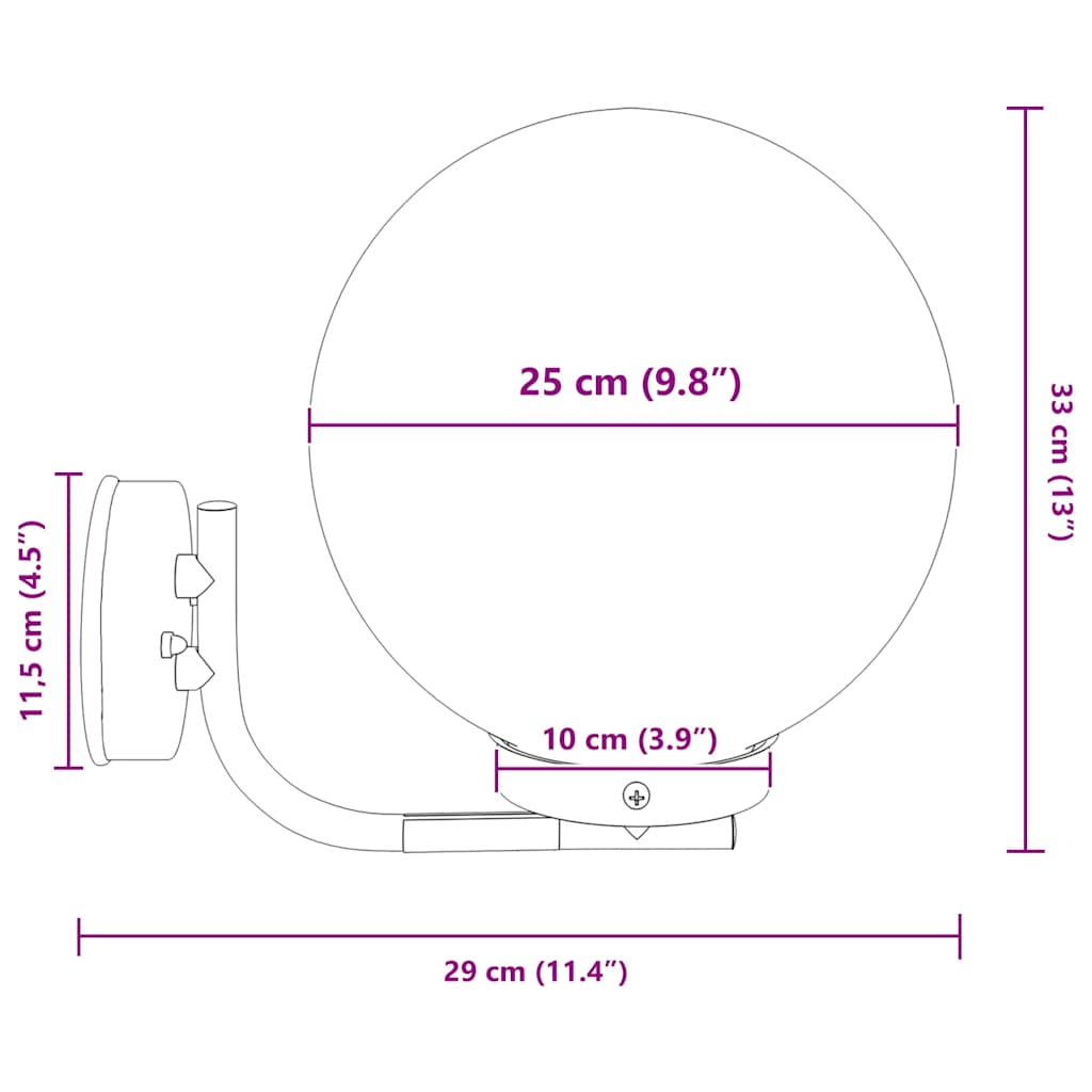 Außenwandleuchte Silber 29 x 25 x 33 cm Edelstahl