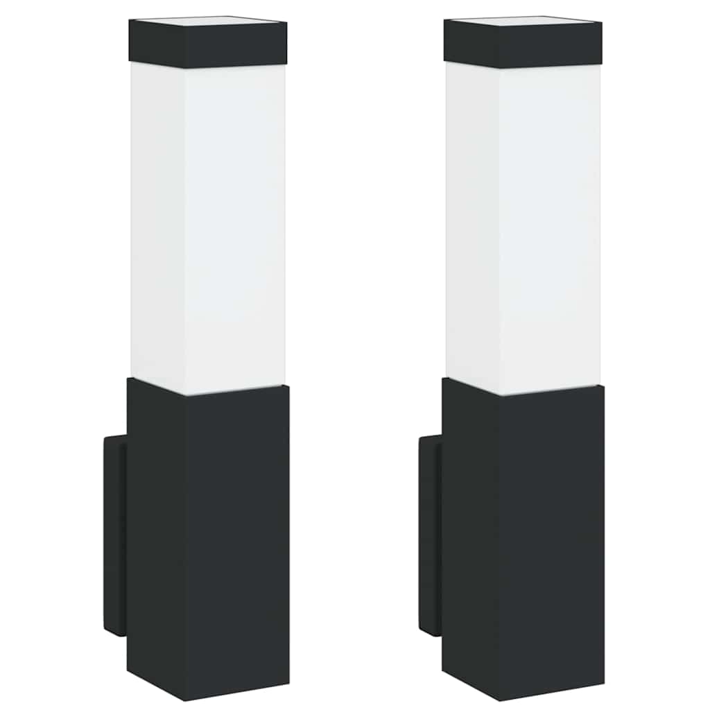 Außenwandlampen 2 pcs Schwarz 10.5 x 6 x 35 cm Edelstahl