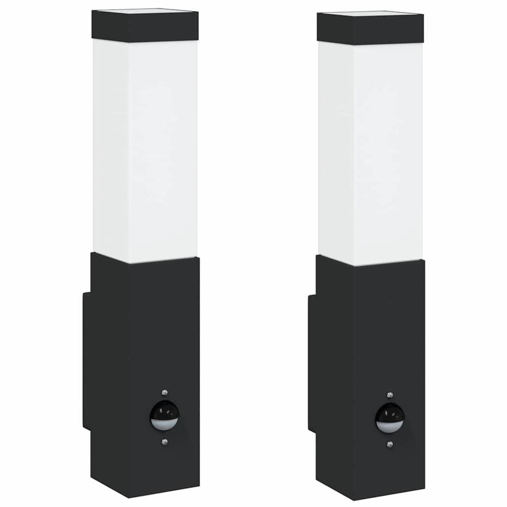 Außenwandlampen 2 pcs Schwarz 10.5 x 6 x 35 cm Edelstahl