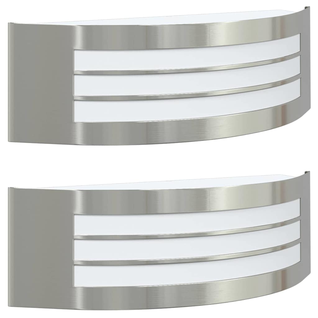 Außenwandlampen 2 pcs Silber 32 x 10 x 10 cm Edelstahl