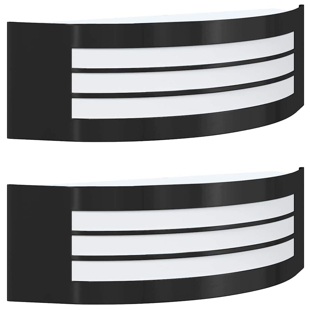 Außenwandlampen 2 pcs Schwarz 32 x 10 x 10 cm Edelstahl