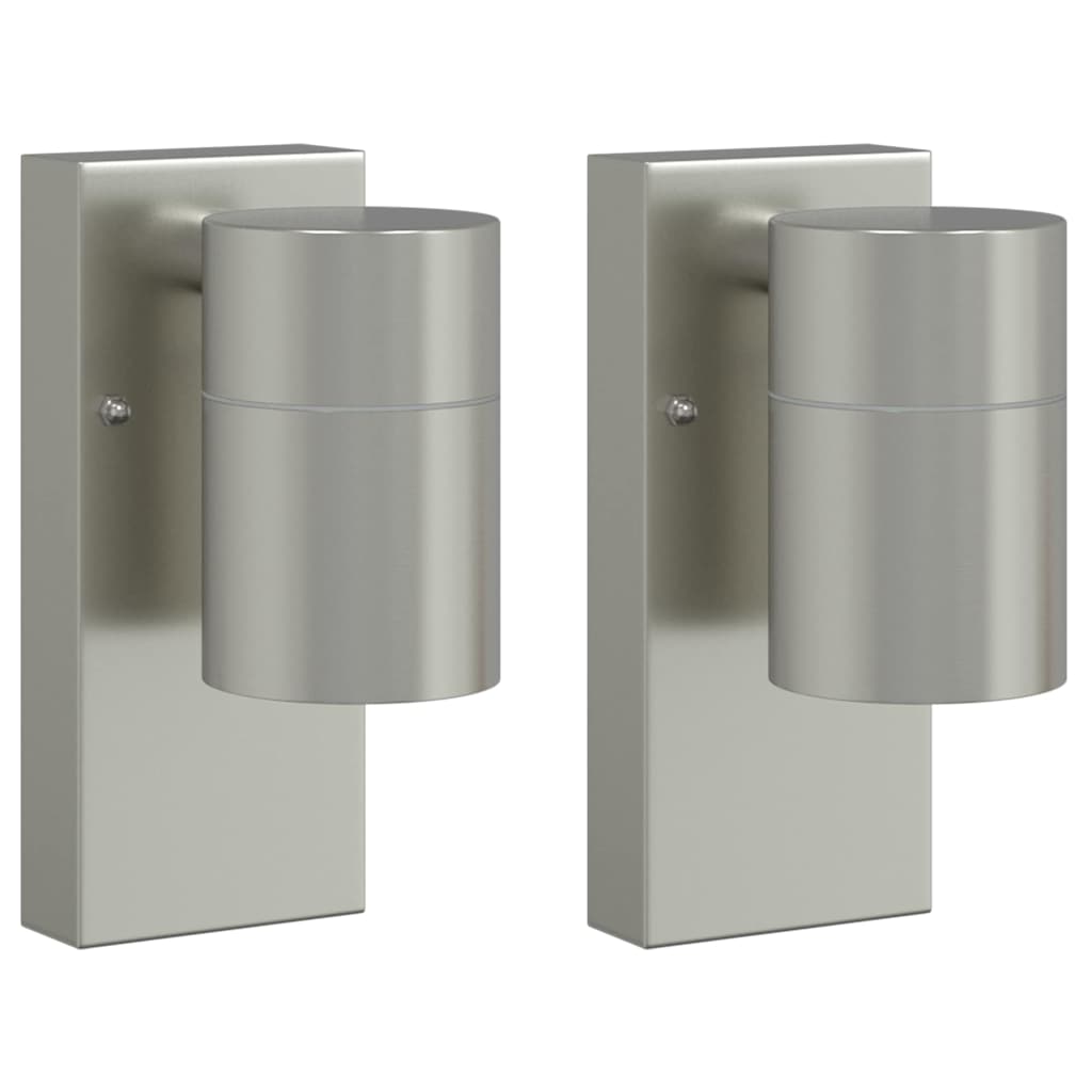 Außenwandlampen 2 pcs Silber 6,5 x 10,5 x 16 cm Edelstahl