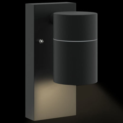 Außenwandleuchte Schwarz 6,5 x 10,5 x 16 cm Edelstahl und Glas