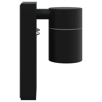 Außenwandleuchte Schwarz 6,5 x 10,5 x 16 cm Edelstahl und Glas