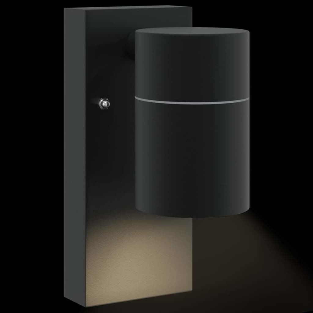 Außenwandlampen 2 pcs Schwarz 6,5 x 10,5 x 16 cm Edelstahl