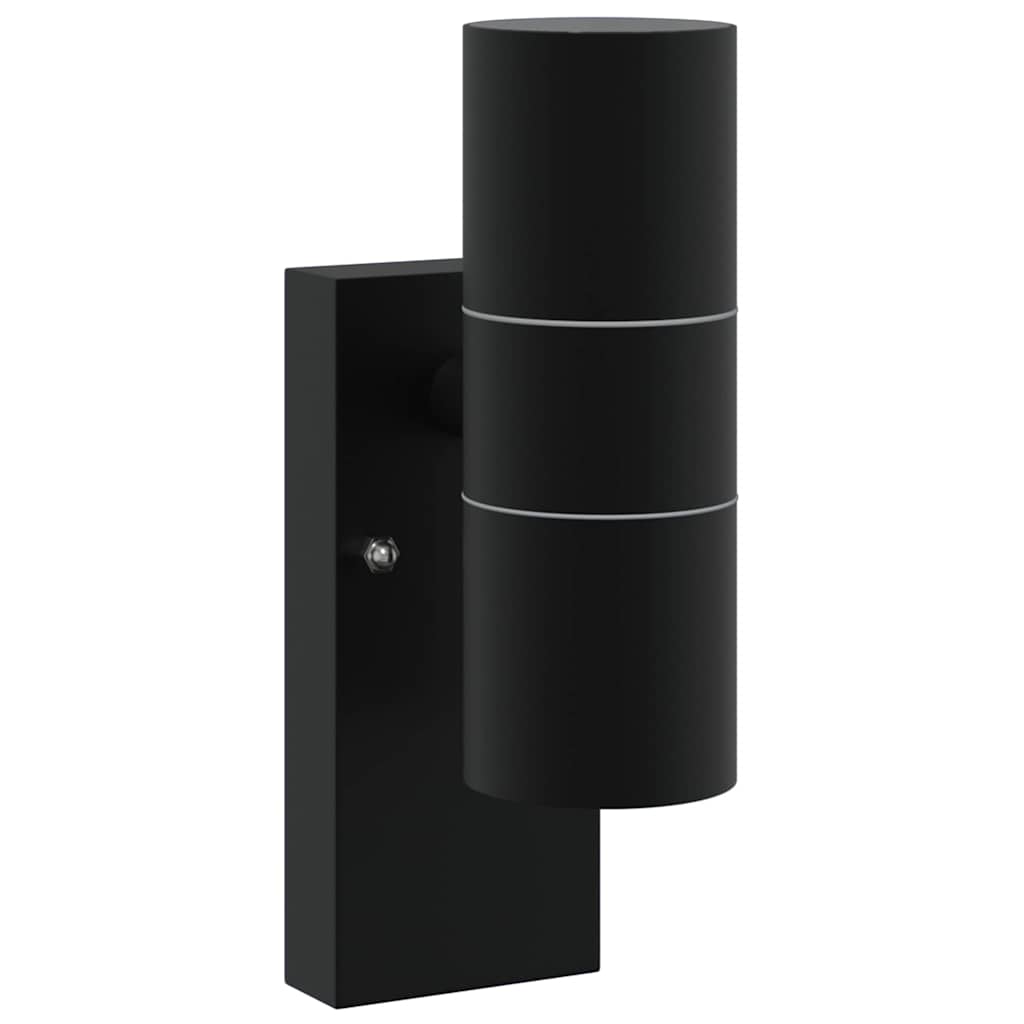 Außenwandlampen 2 pcs Schwarz 7 x 10 x 22 cm Edelstahl
