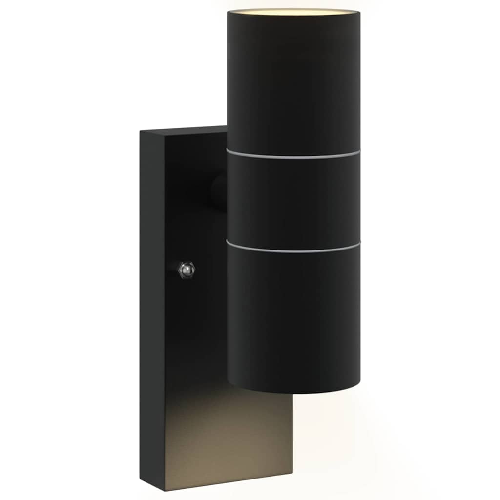 Außenwandlampen 2 pcs Schwarz 7 x 10 x 22 cm Edelstahl