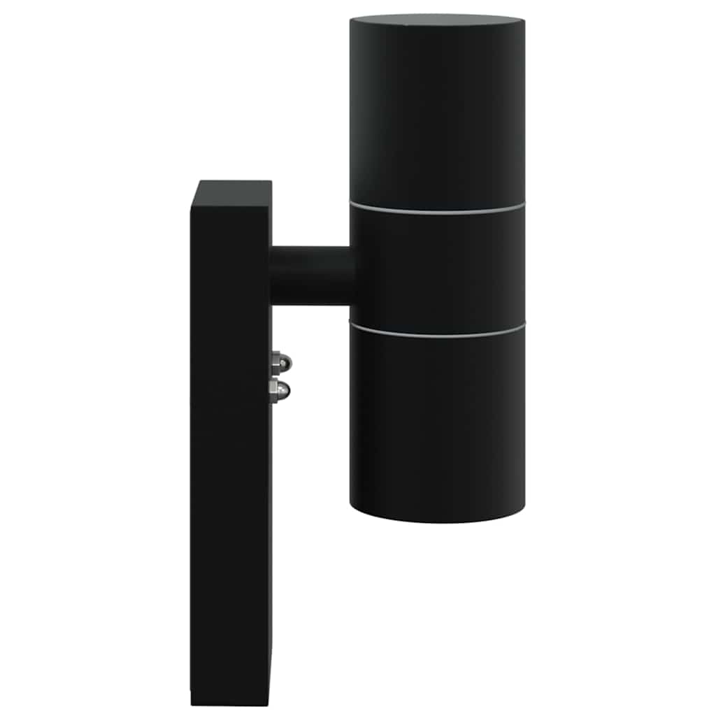 Außenwandlampen 2 pcs Schwarz 7 x 10 x 22 cm Edelstahl