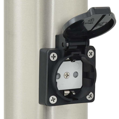 Pollerleuchten mit Sensor&Steckdose 3er 110 cm Edelstahl IP44