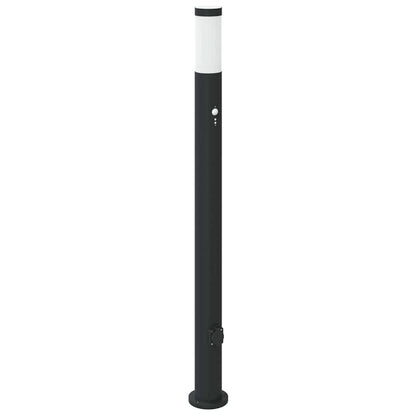 Pollerleuchten mit Sensor&Steckdose 3er 110 cm Edelstahl IP44