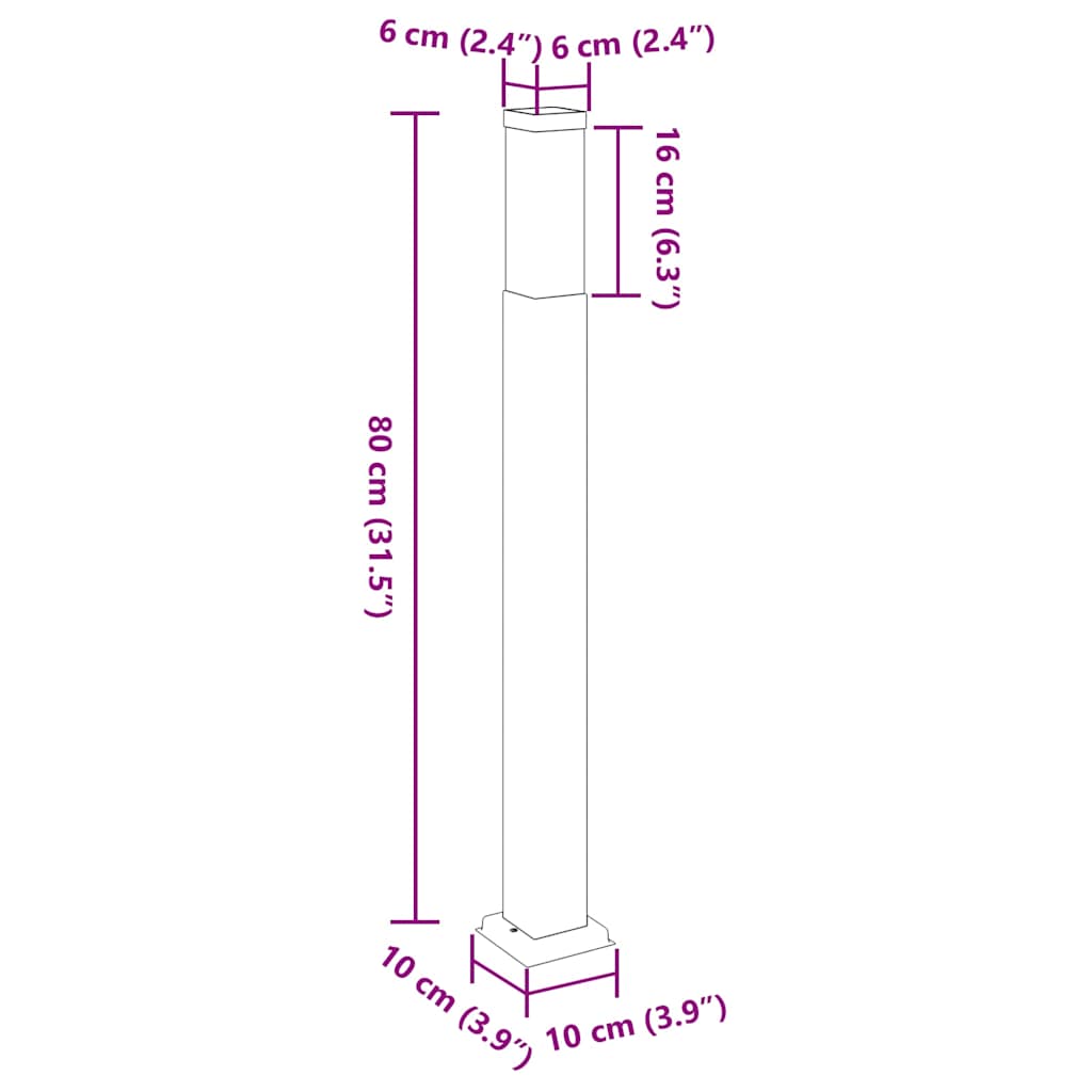 Pollerleuchte 80 cm Edelstahl IP44