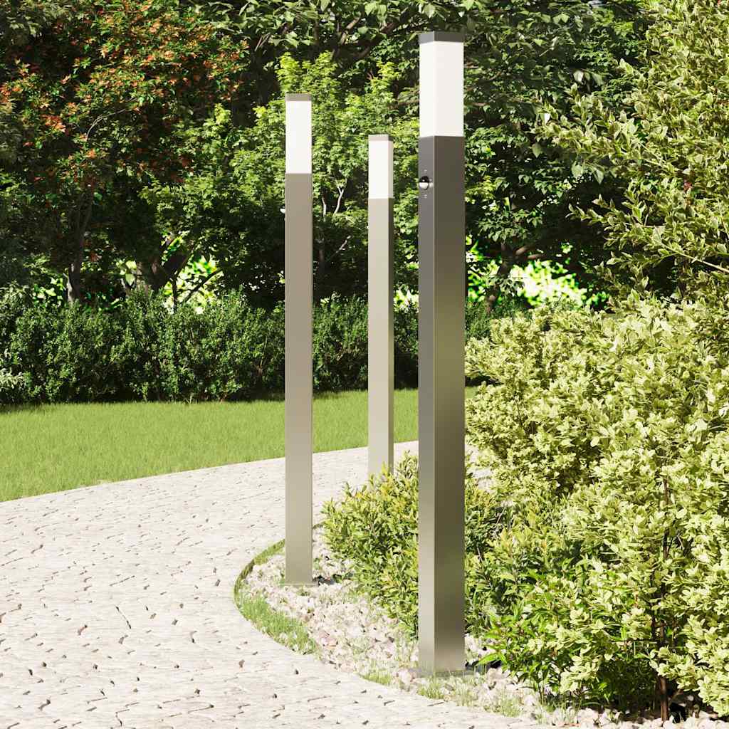 Pollerleuchten mit Sensor 3 Stk. 110 cm Edelstahl IP44