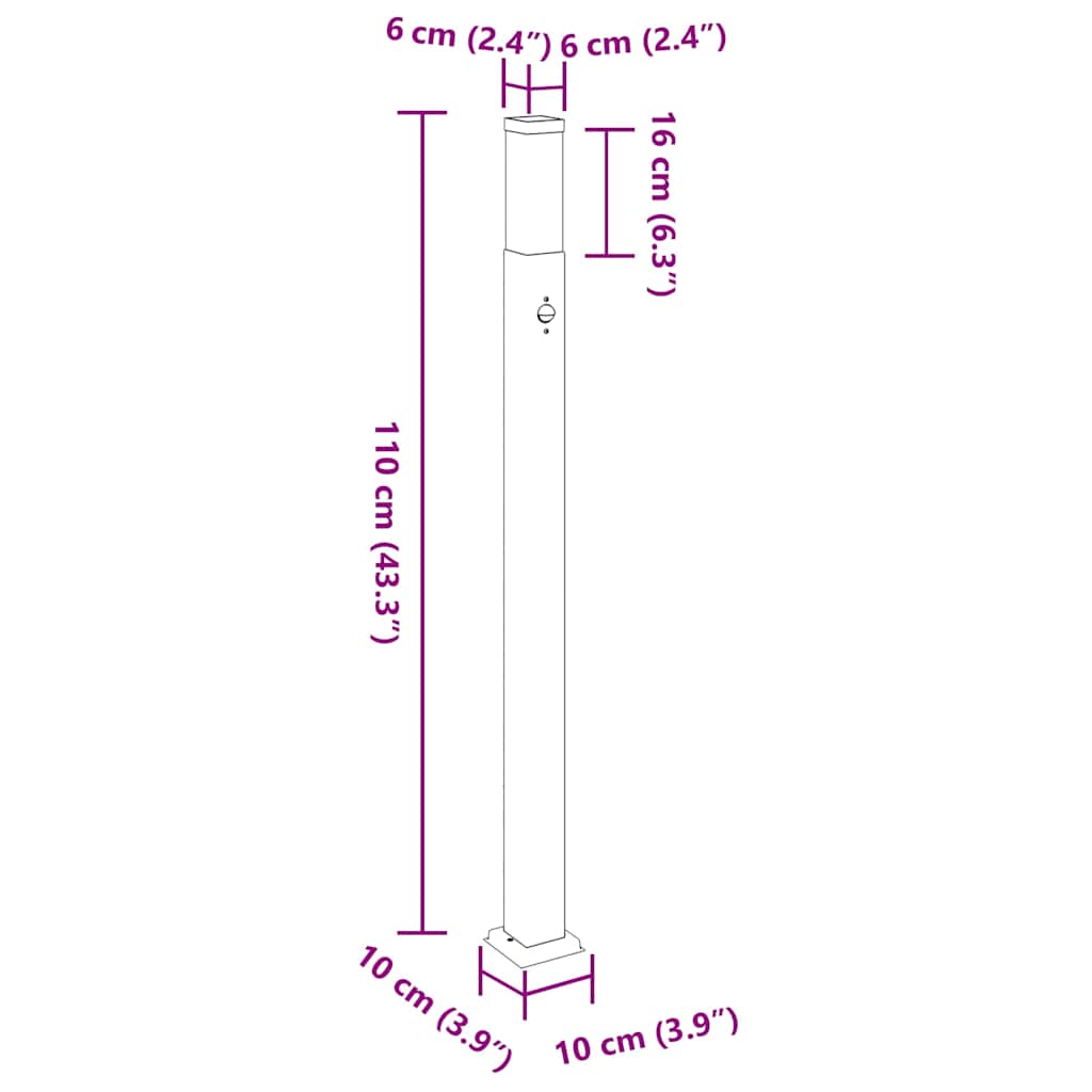 Pollerleuchten mit Sensor 3 Stk. 110 cm Edelstahl IP44