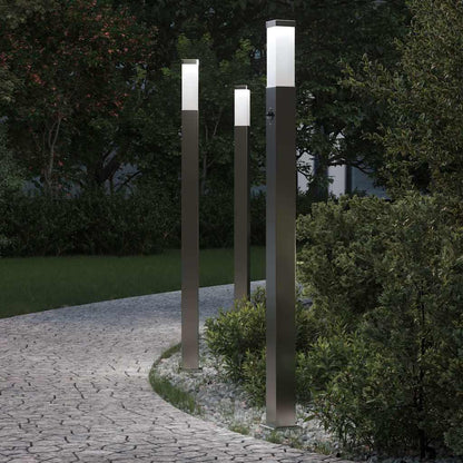 Pollerleuchten mit Sensor 3 Stk. 110 cm Edelstahl IP44