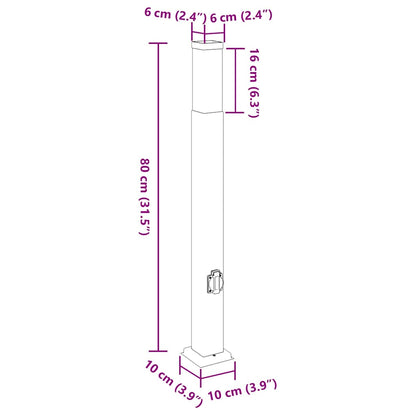 Pollerleuchten mit Auslass 3 Stk. 80 cm Edelstahl IP44