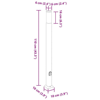 Pollerleuchte mit Auslass 110 cm Edelstahl IP44
