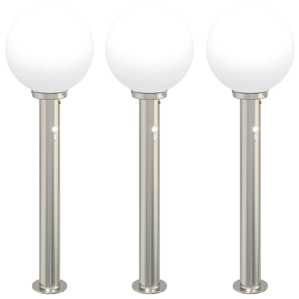 Pollerleuchten mit Sensor 3 Stk. 80 cm Edelstahl IP44