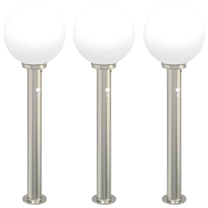 Pollerleuchten mit Sensor 3 Stk. 80 cm Edelstahl IP44