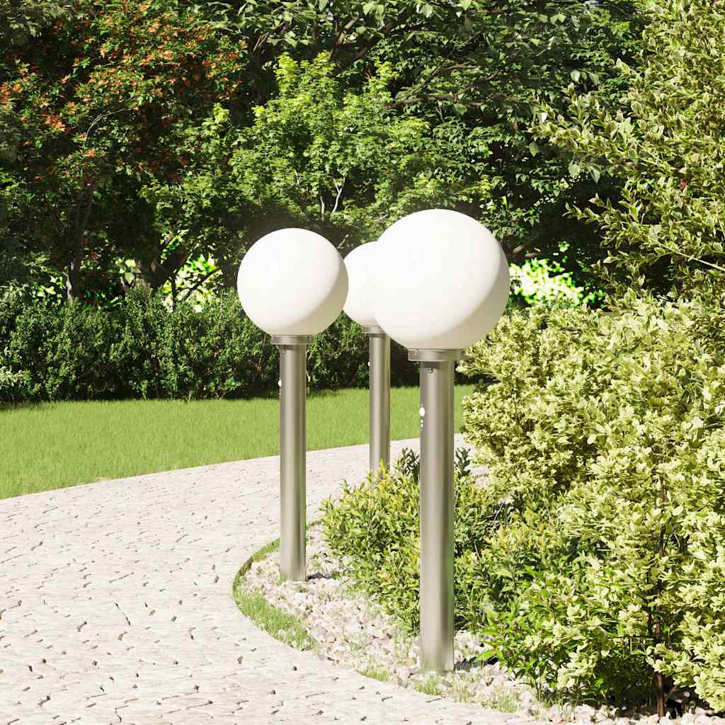 Pollerleuchten mit Sensor 3 Stk. 80 cm Edelstahl IP44
