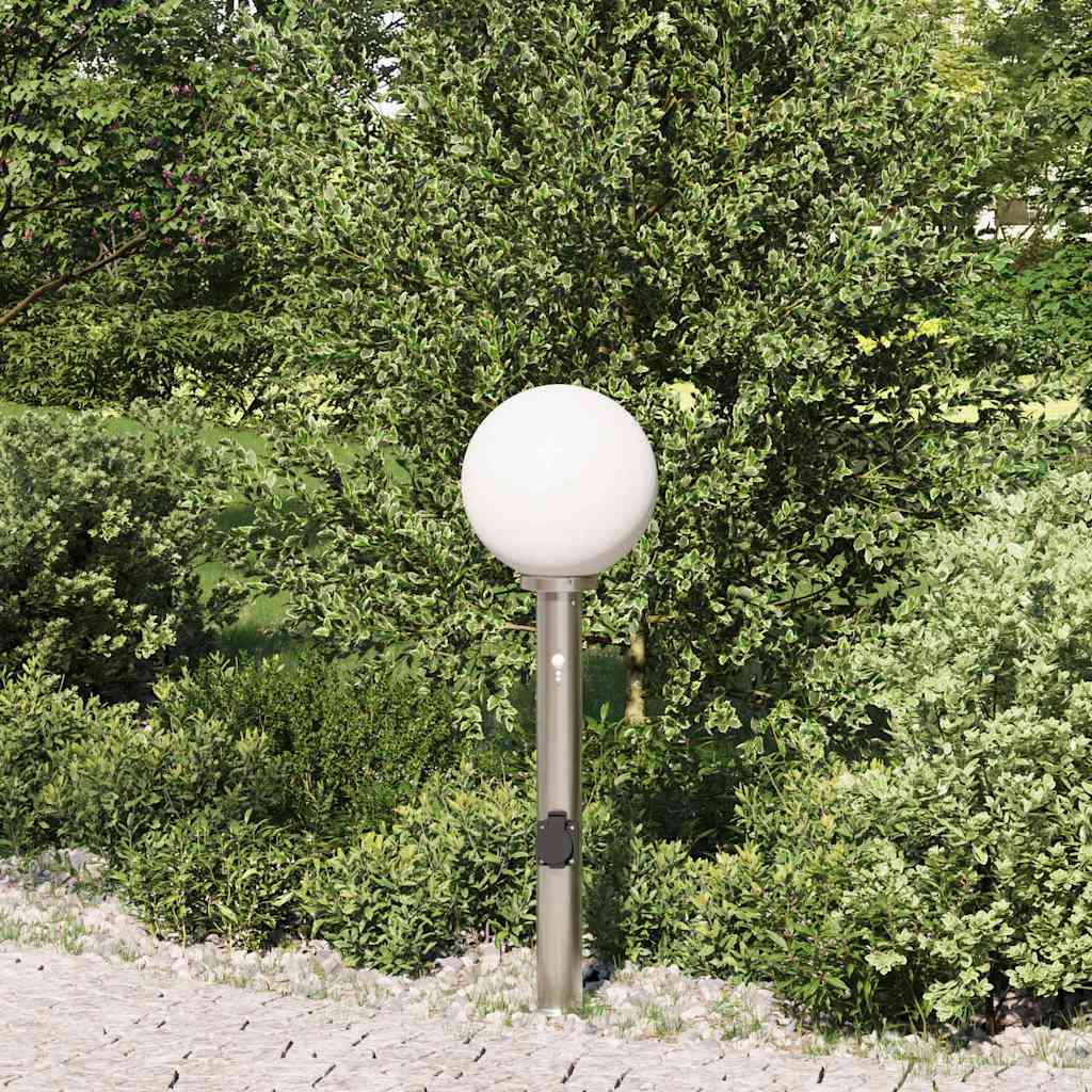 Pollerleuchte mit Sensor&Steckdose 80 cm Edelstahl IP44