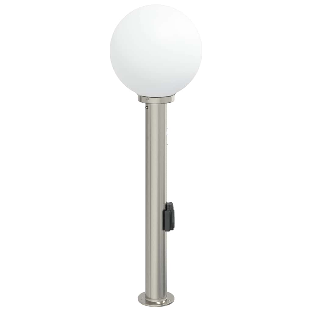 Pollerleuchte mit Sensor&Steckdose 80 cm Edelstahl IP44