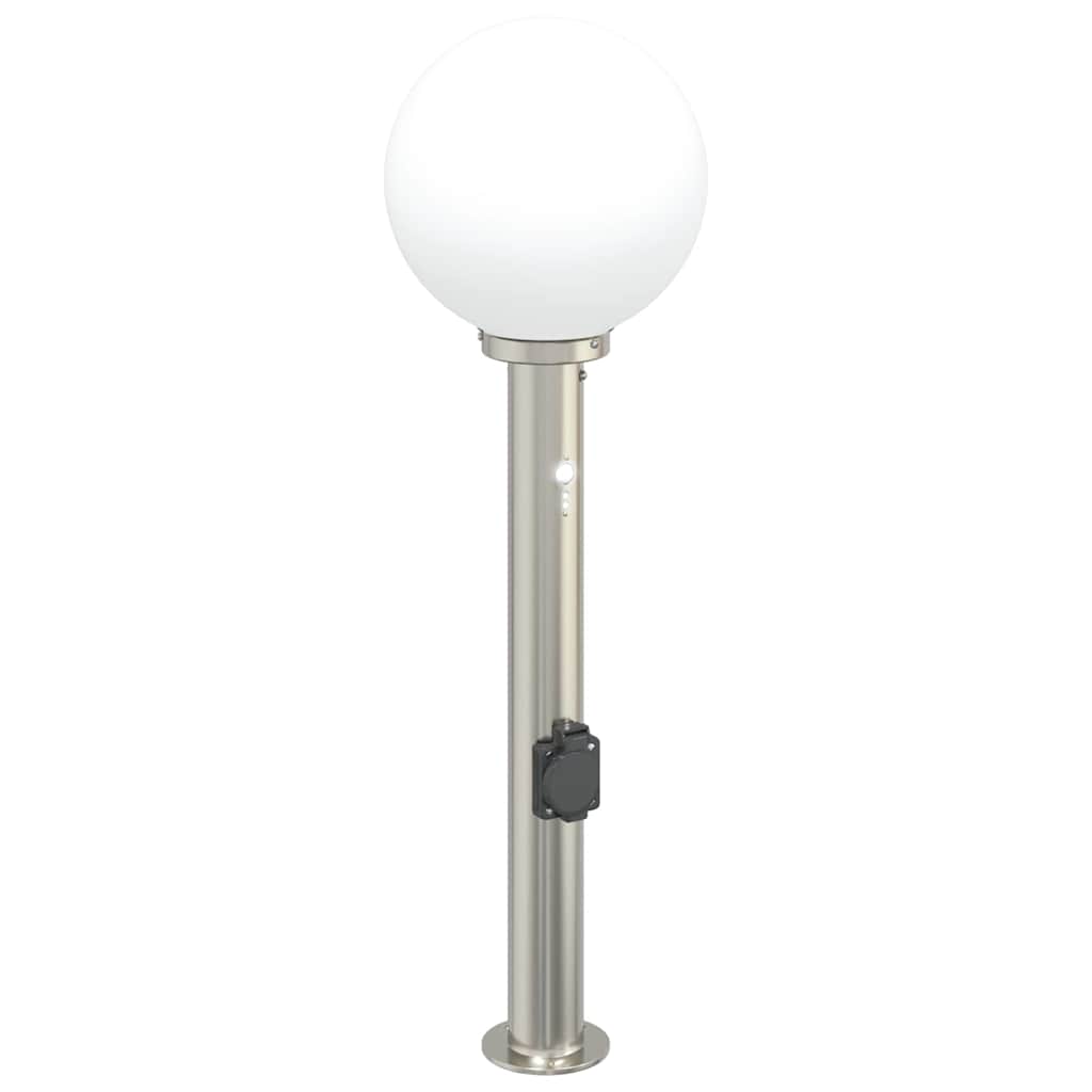 Pollerleuchten mit Sensor&Steckdose 3 Stk. 80 cm Edelstahl IP44