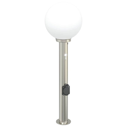 Pollerleuchten mit Sensor&Steckdose 3 Stk. 80 cm Edelstahl IP44