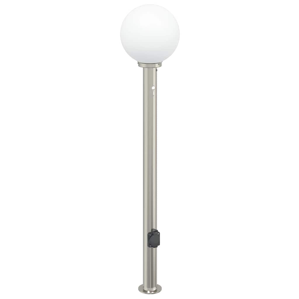 Pollerleuchte mit Sensor und Steckdose 120 cm Edelstahl IP44