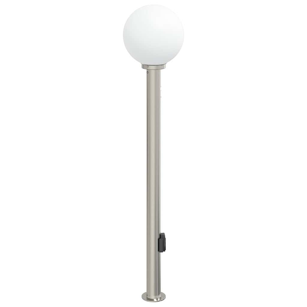Pollerleuchte mit Sensor und Steckdose 120 cm Edelstahl IP44