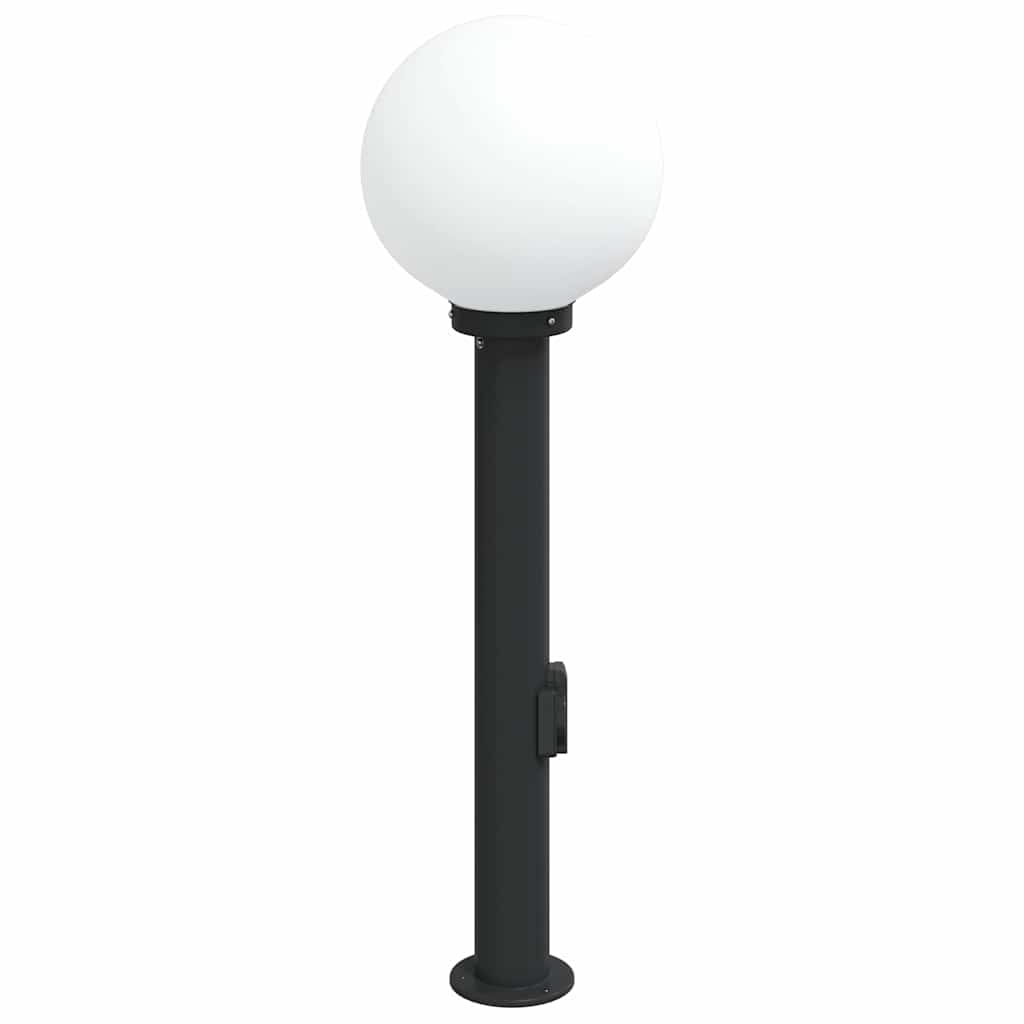 Pollerleuchte mit Auslass 80 cm Schwarz IP44