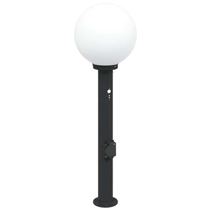 Pollerleuchten mit Sensor&Steckdose 3 Stk. 80 cm Schwarz IP44