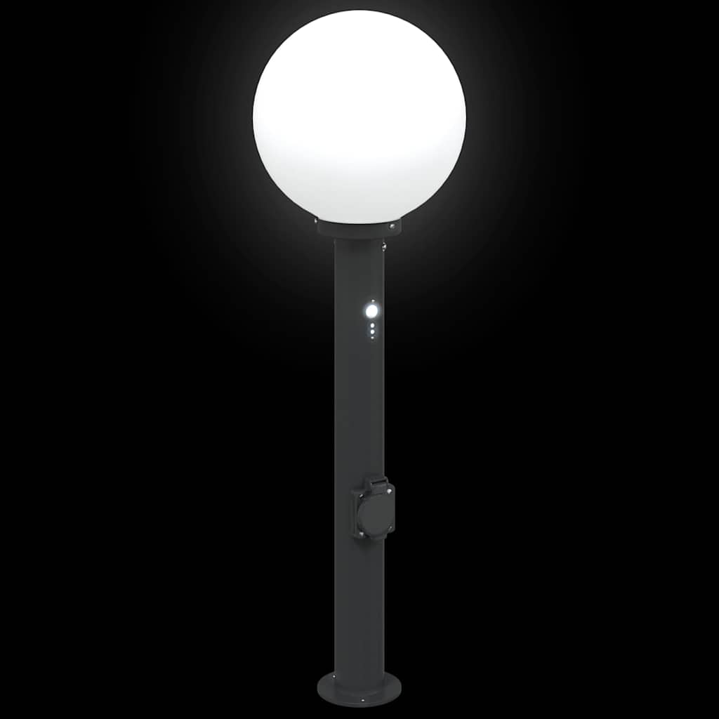 Pollerleuchten mit Sensor&Steckdose 3 Stk. 80 cm Schwarz IP44
