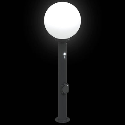 Pollerleuchten mit Sensor&Steckdose 3 Stk. 80 cm Schwarz IP44