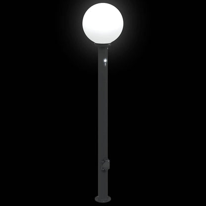 Pollerleuchten mit Sensor und Steckdose 3 Stk. 120 cm Schwarz IP44
