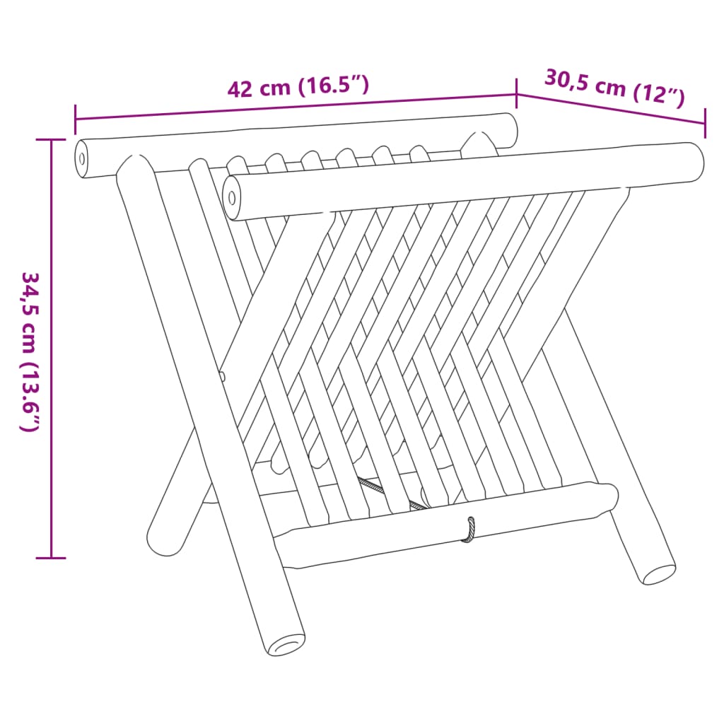 Porte-revues 42x30,5x34,5 cm bambou