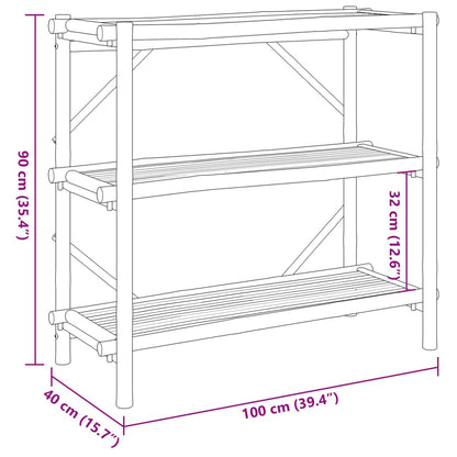 Regal mit 3 Böden 100x40x90 cm Bambus