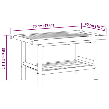 Couchtisch 70x40x35 cm Bambus