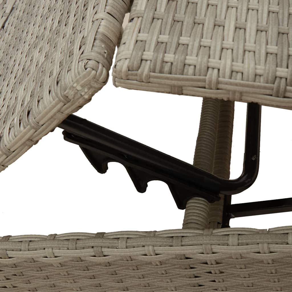 Sun loungers with cushions 2 pcs. Light grey poly rattan