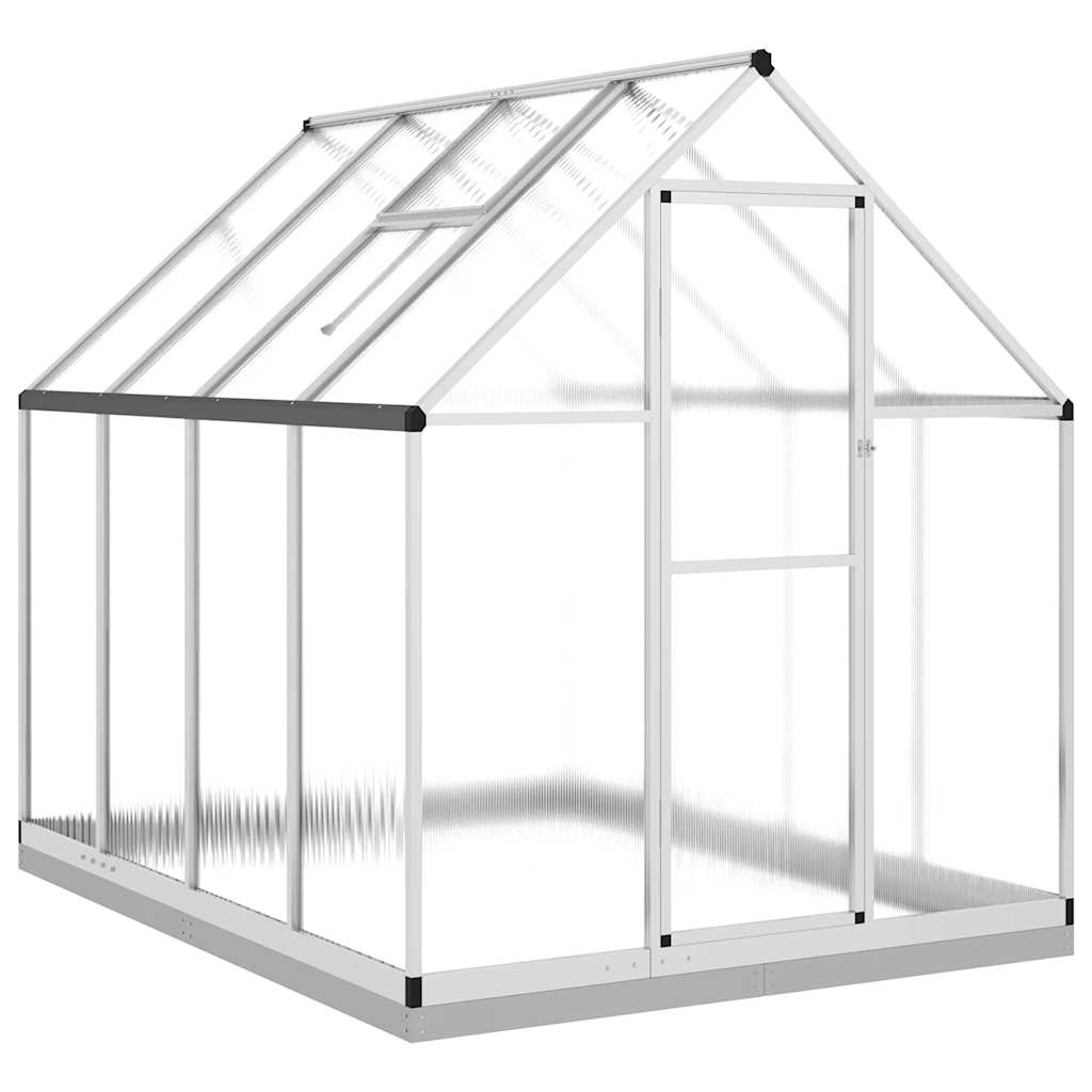 Greenhouse with foundation frame silver 224x169x202cm aluminum