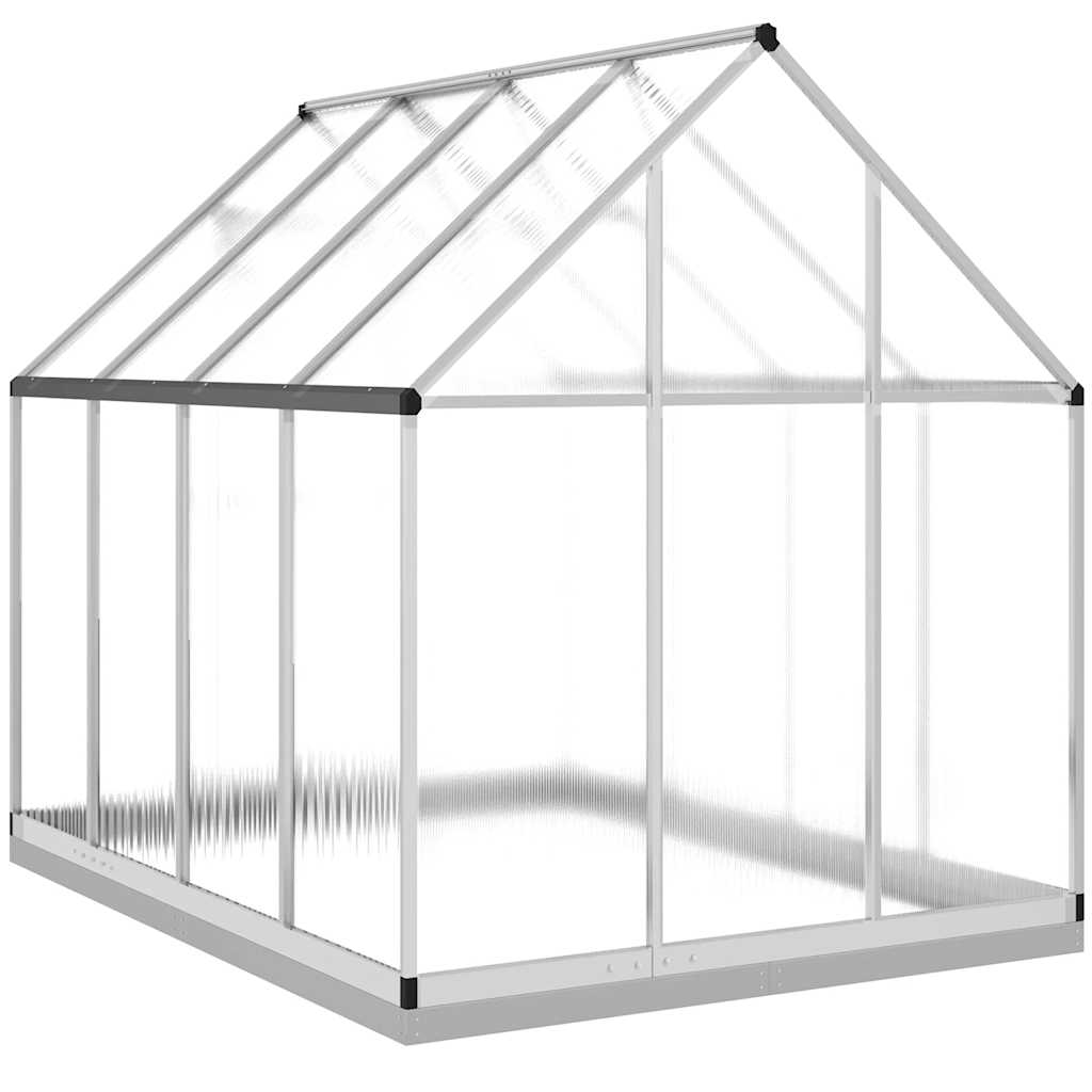 Greenhouse with foundation frame silver 224x169x202cm aluminum