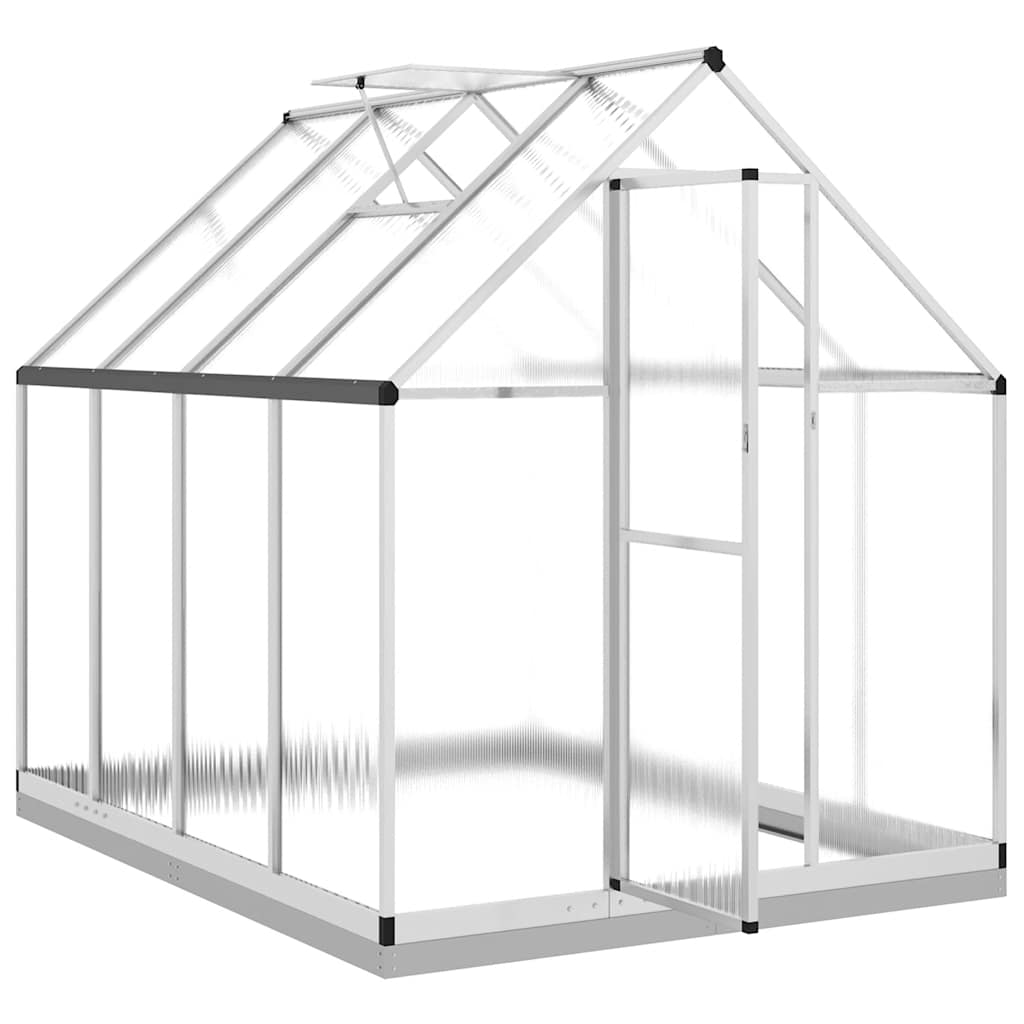 Greenhouse with foundation frame silver 224x169x202cm aluminum