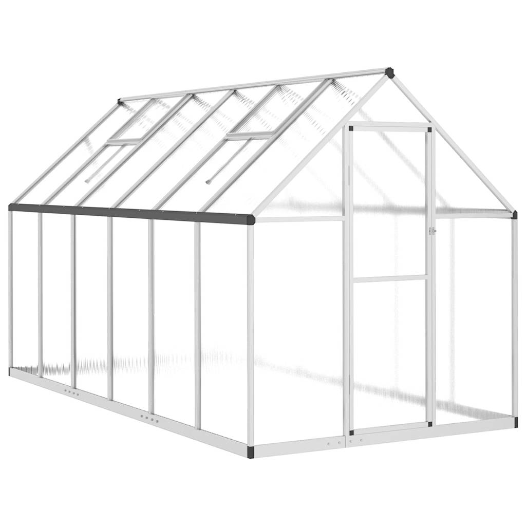 Greenhouse with foundation frame silver 334x169x195cm aluminum