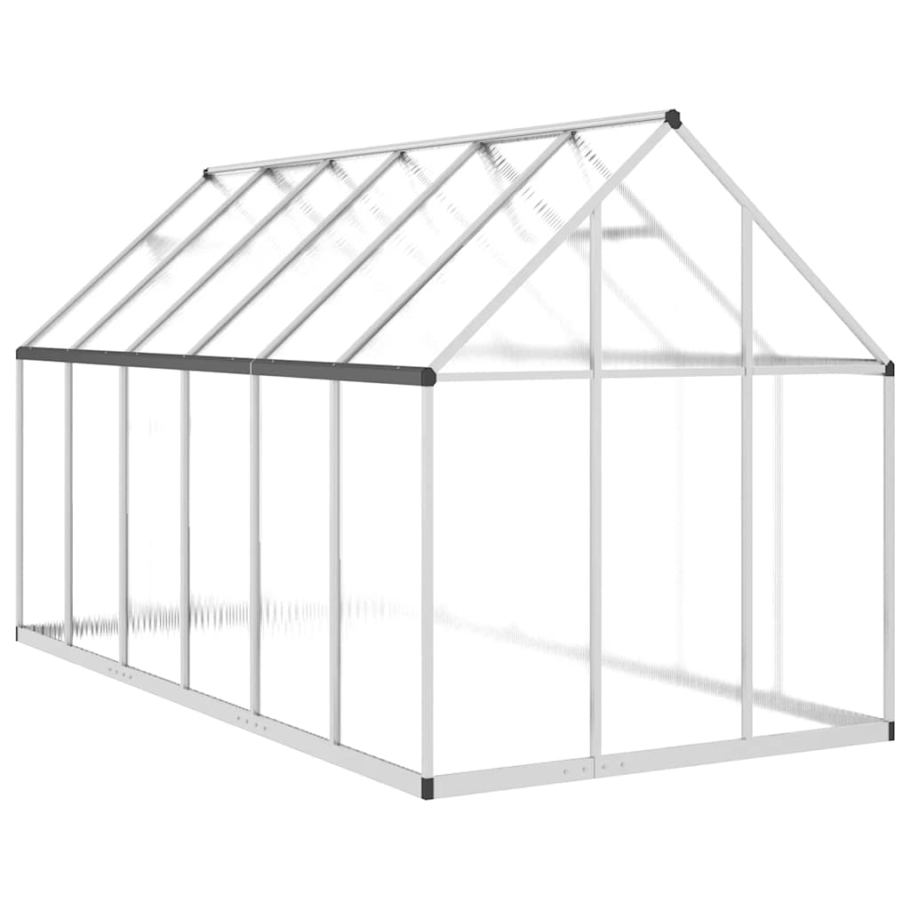 Greenhouse with foundation frame silver 334x169x195cm aluminum