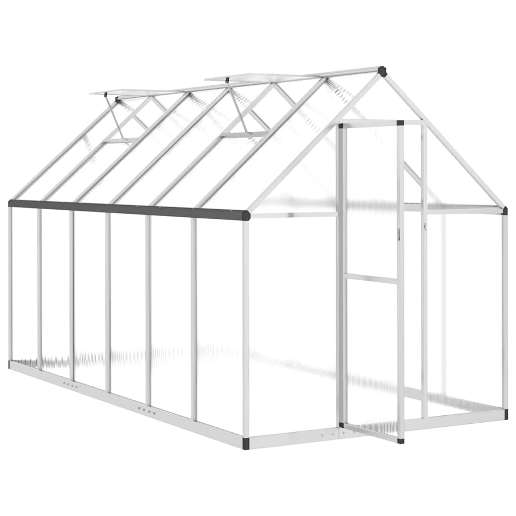 Greenhouse with foundation frame silver 334x169x195cm aluminum
